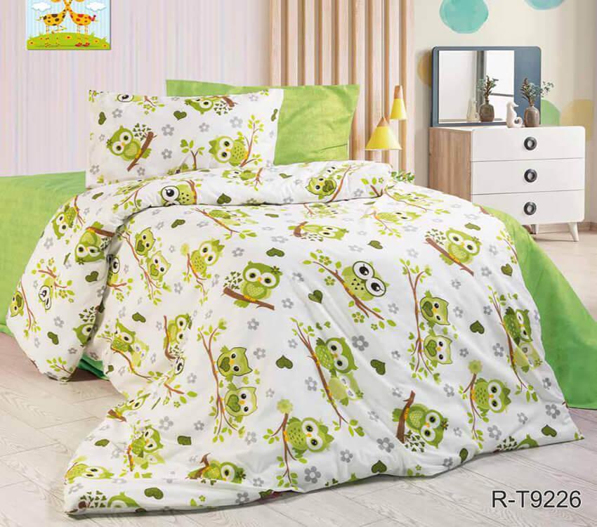 дитяча постільна білизна салатові сови