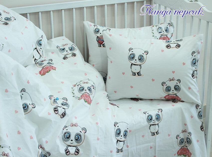 дитяча постільна білизна панда з розами