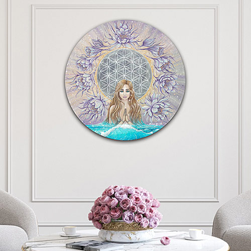 "ЛУННЫЙ ЦВЕТОК"     круглый холст