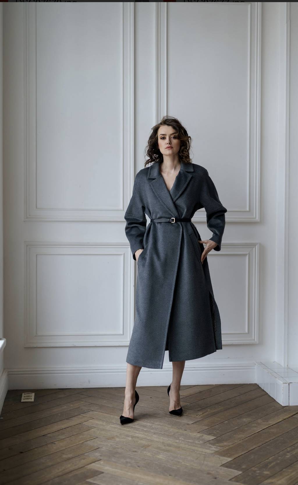 Пальто серое оверсайз