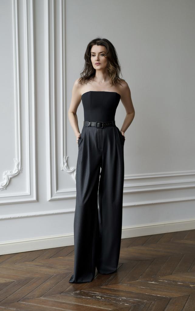 Арт. 110025 Брюки серые в полоску