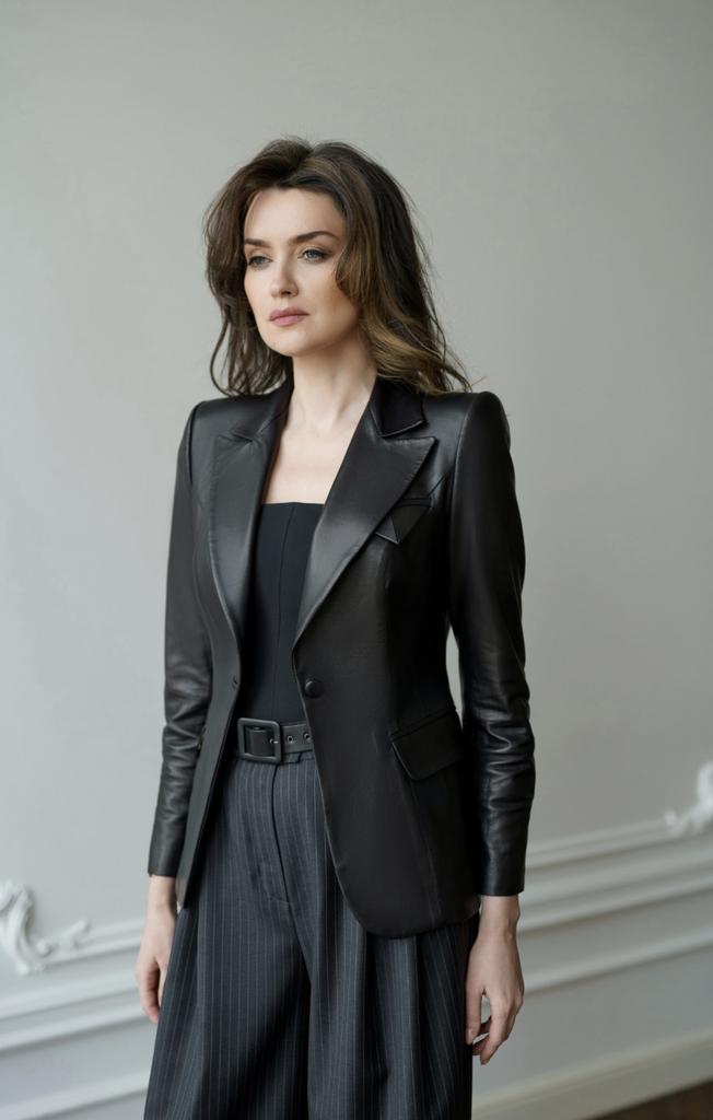 Арт. 110025 кожаный пиджак