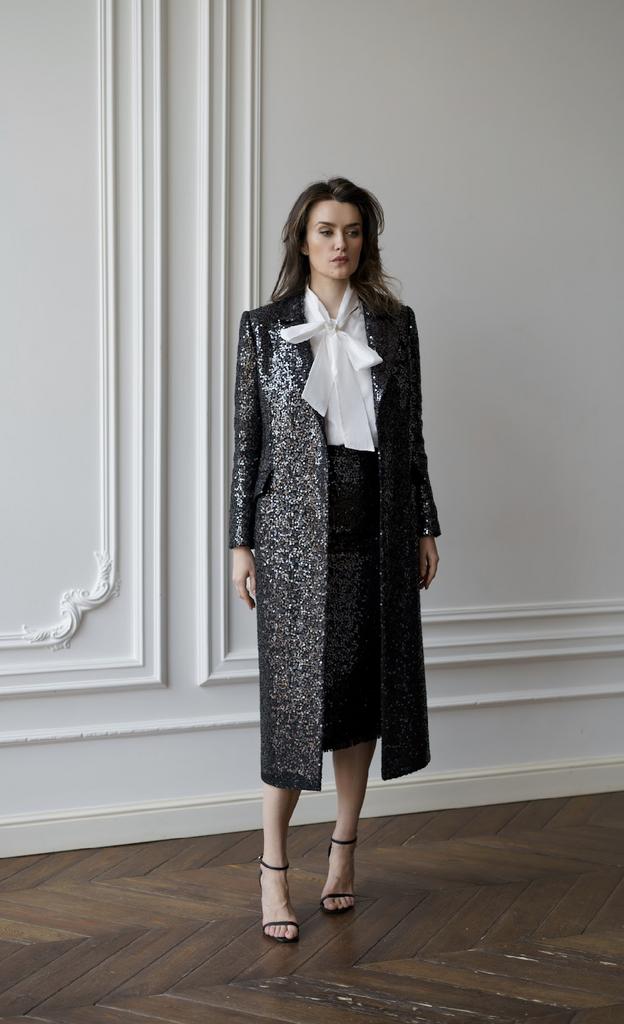 Арт 110050 пальто пайетка