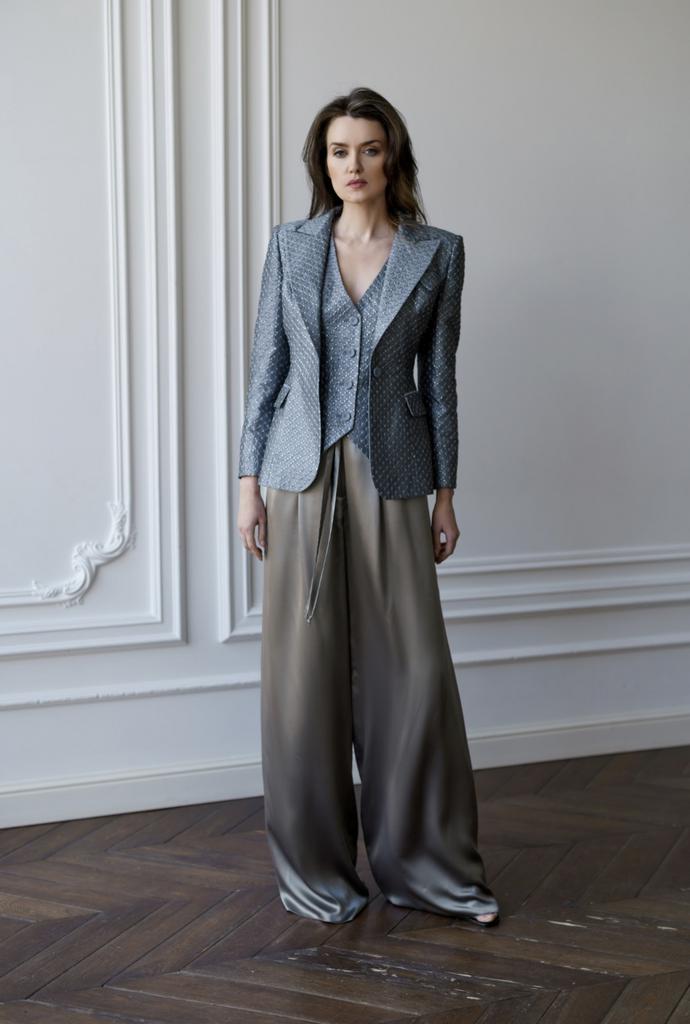 Арт 110091 Брюки из стального шелка