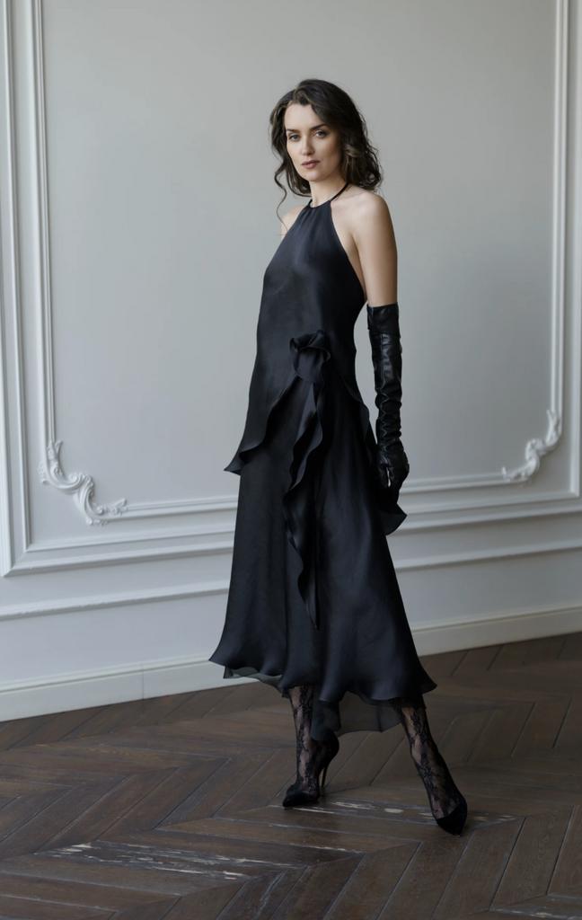 Арт. 110107 платье из органзы черной