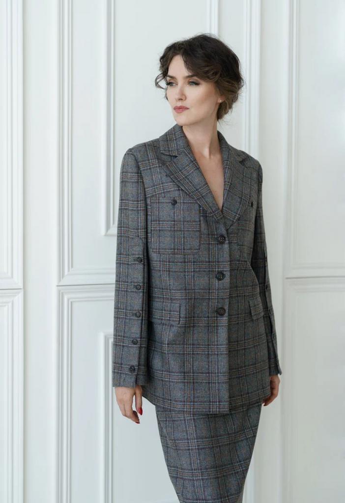 Пиджак из кашемира в клеточку