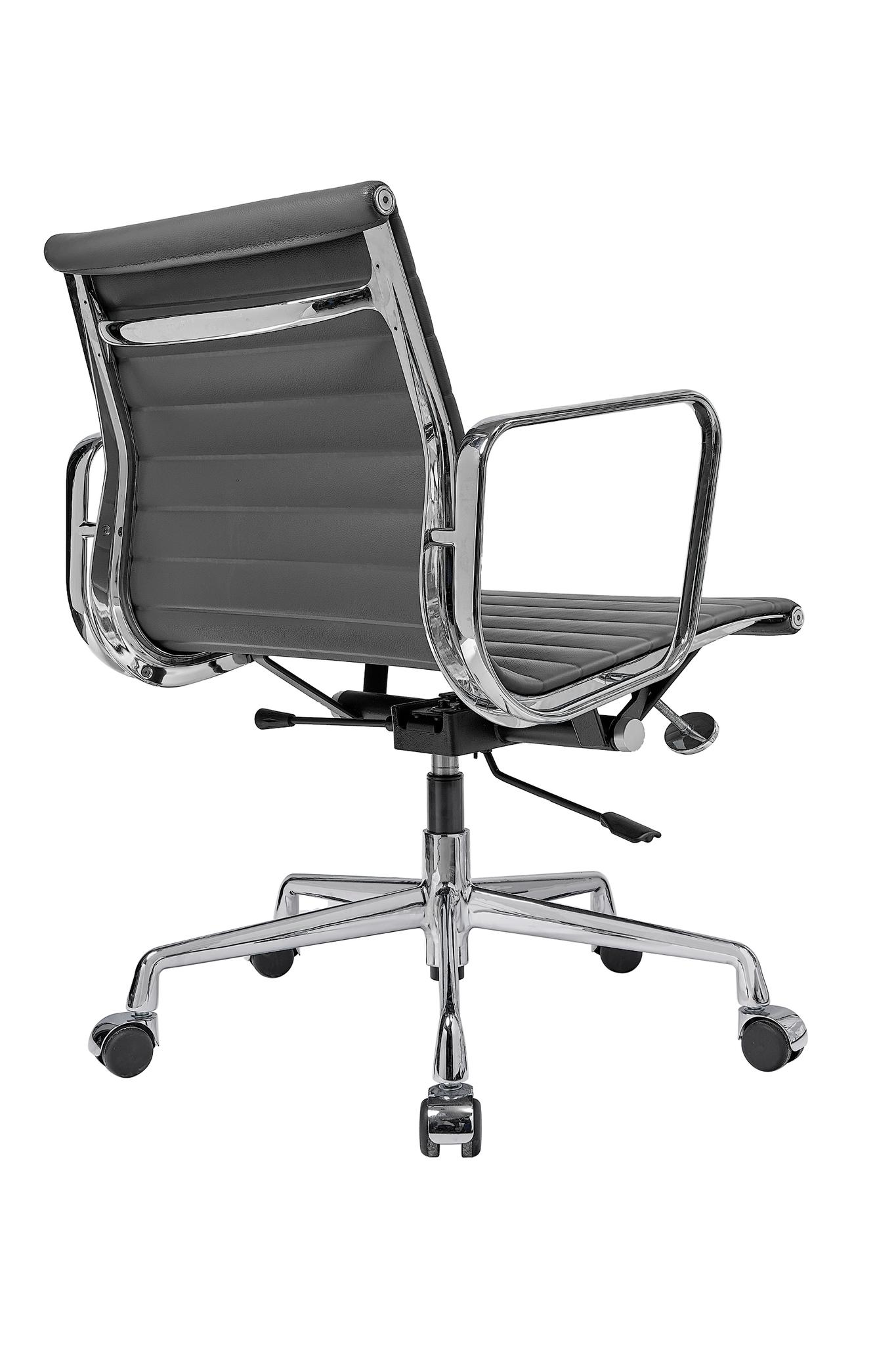 Black ribbed office shop chair