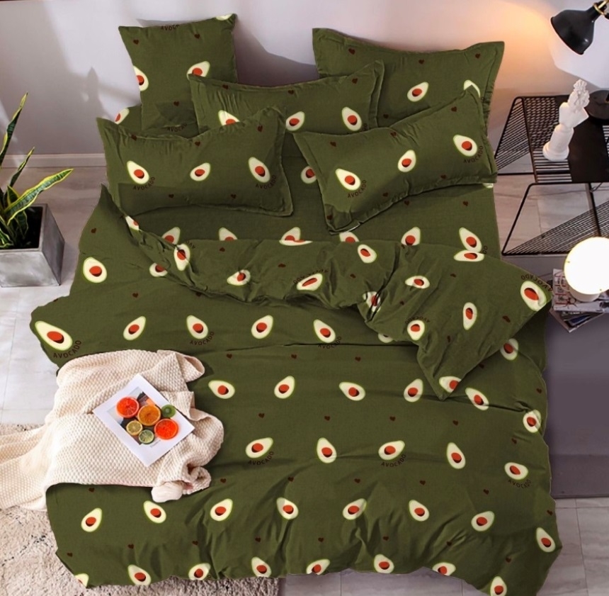 постельное белье с авокадо зеленого цвета