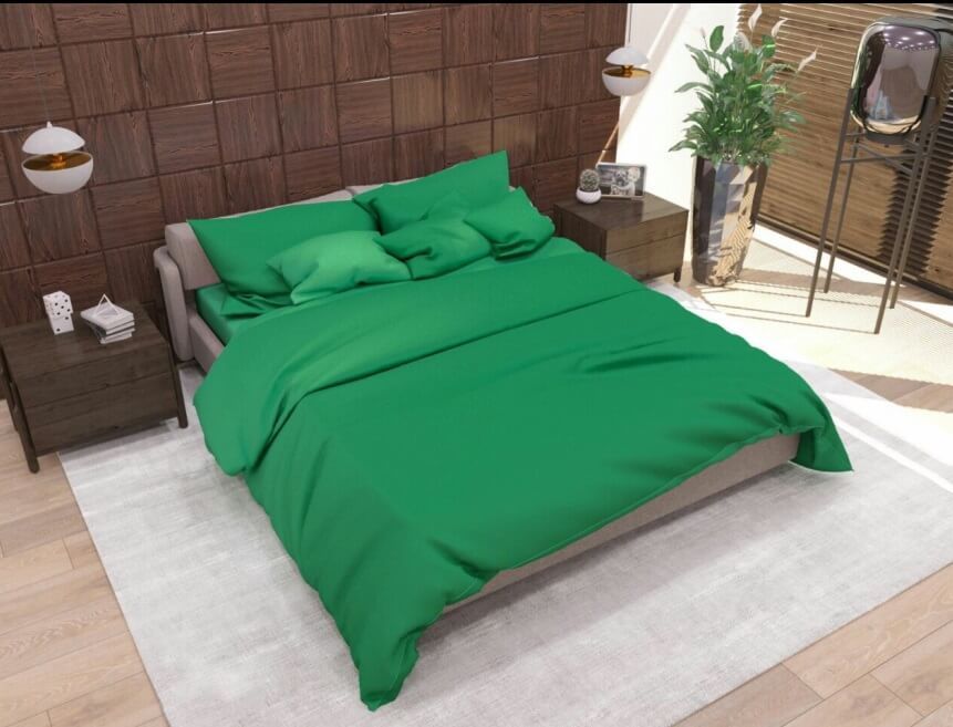 постельное белье бязь однотонное изумрудное