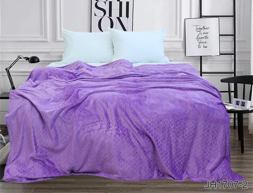 сиреневый плед на кровать тиснение фото 1
