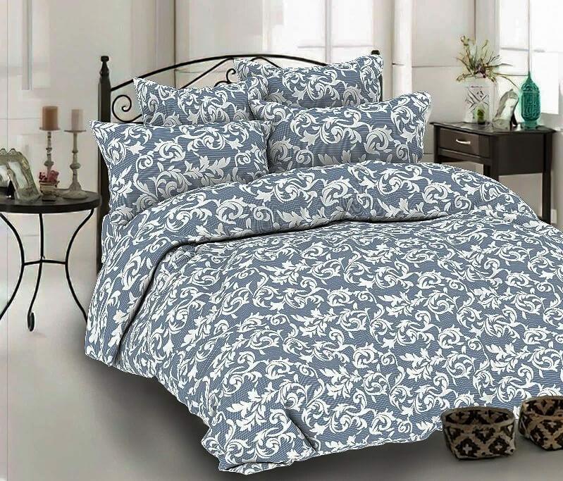 сіра постільна білизна бязь з вензелями фото 1