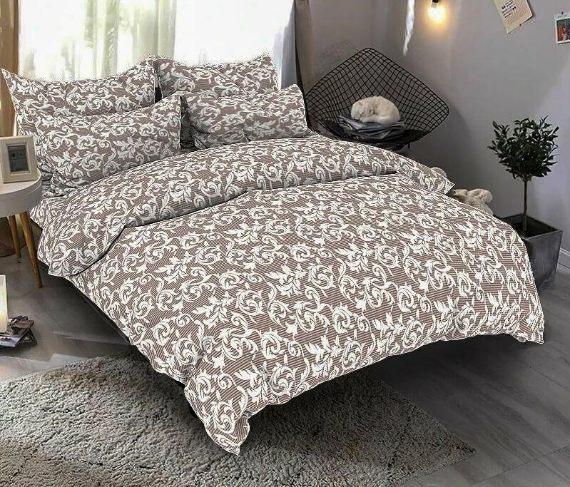 коричнева постільна білизна бязь з вензелями фото 1