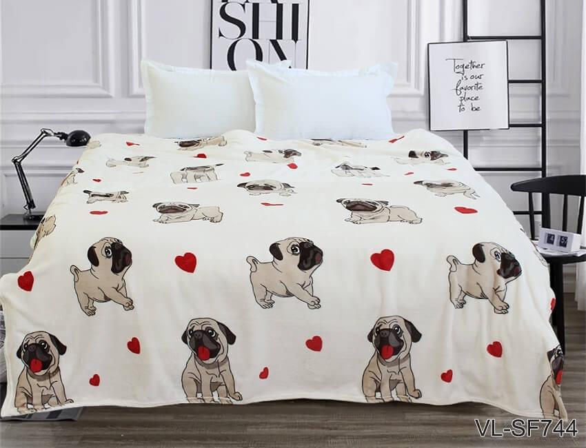 плед на ліжко з мопсами фото 1