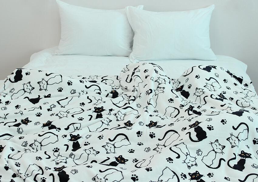 Плед на ліжко Чорні Котики ALM-214 фото 1