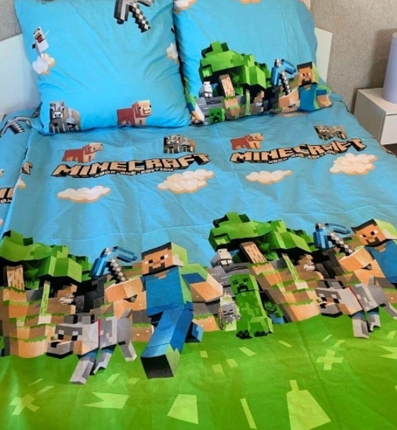 постельное белье майнкрафт зеленого цвета фото 1