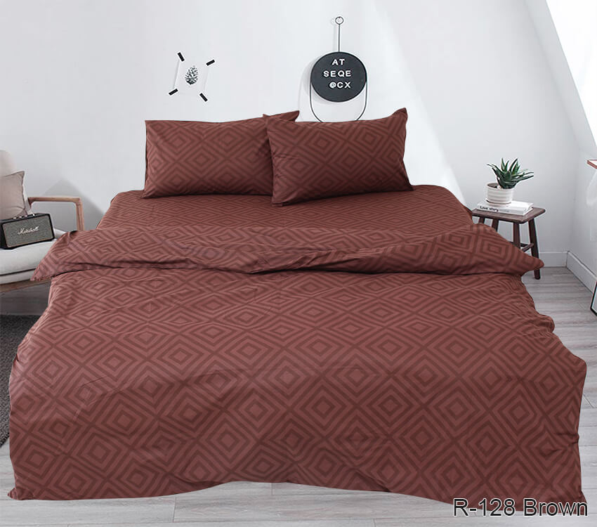 Однотонное Коричневое Постельное белье Ранфорс Таг Текстиль R128Brown
