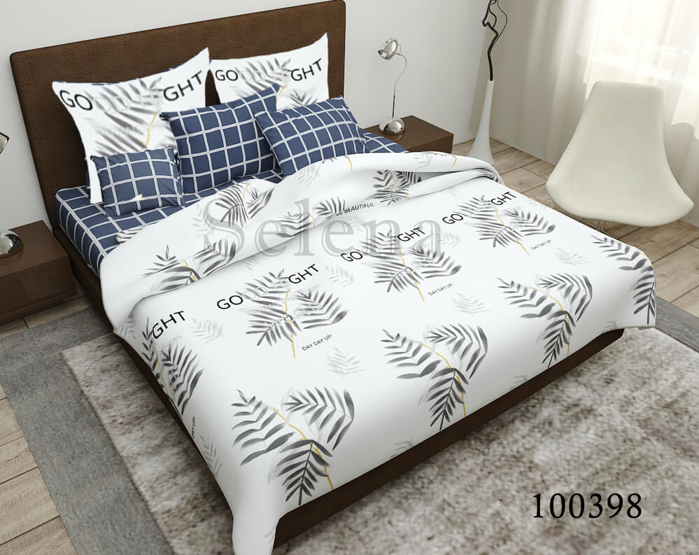 постельное белье бязь с пальмовыми листиками 100398