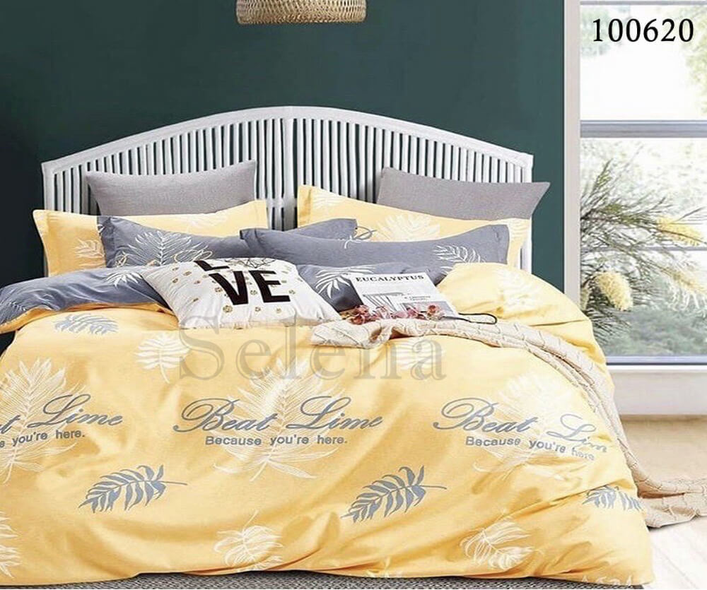 желтое постельное белье beat lime 100620