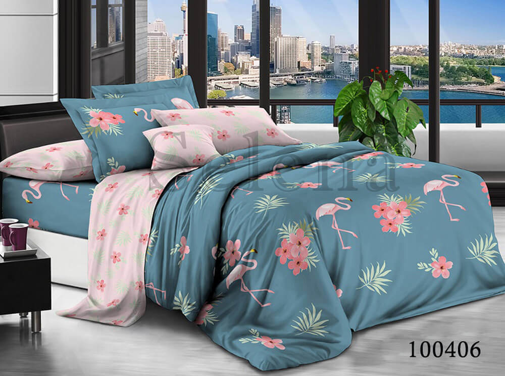 постельное белье бязь с фламинго 100406