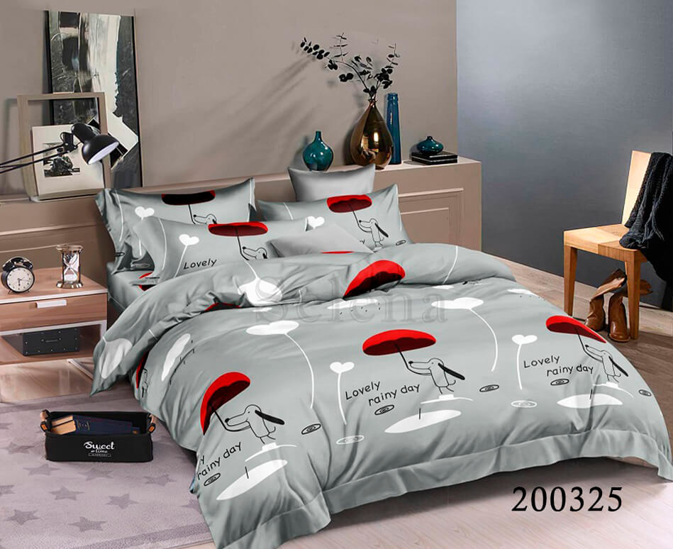 постельное белье такса с зонтиком