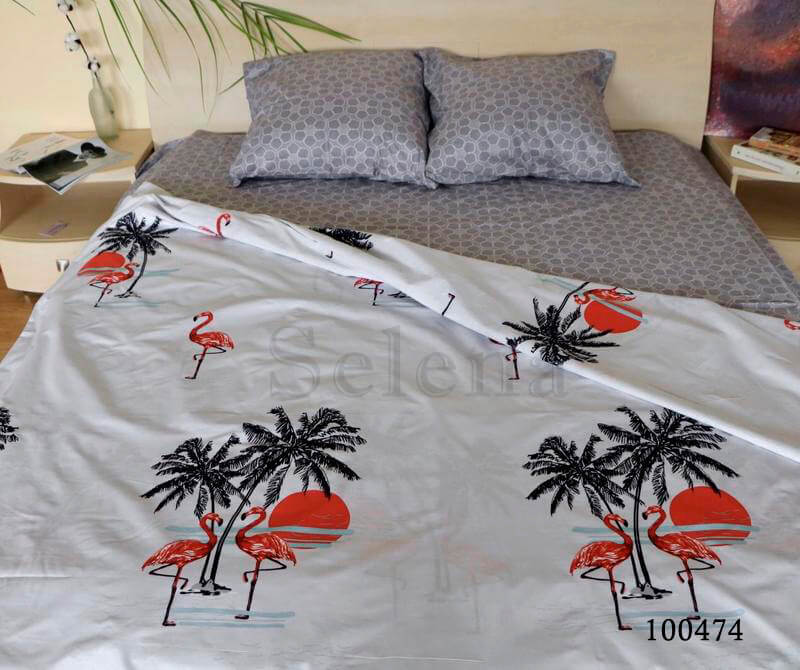 постельное белье фламинго розовый закат фото 1