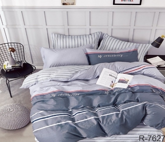 серое постельное белье в полоску my creativity R 7627
