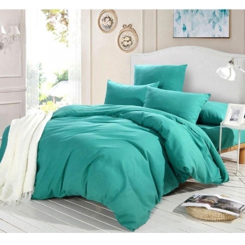 однотонное постельное белье тиффани изумрудного цвета фото 1