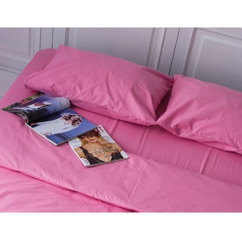 однотонное постельное белье пыльно-розового цвета фото 1