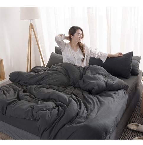 однотонное постельное белье поплин графит фото 1