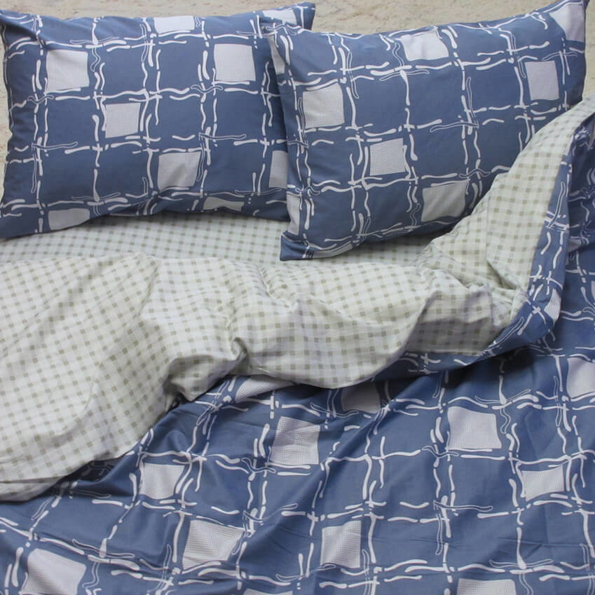постельное белье синий квадрат фото 1