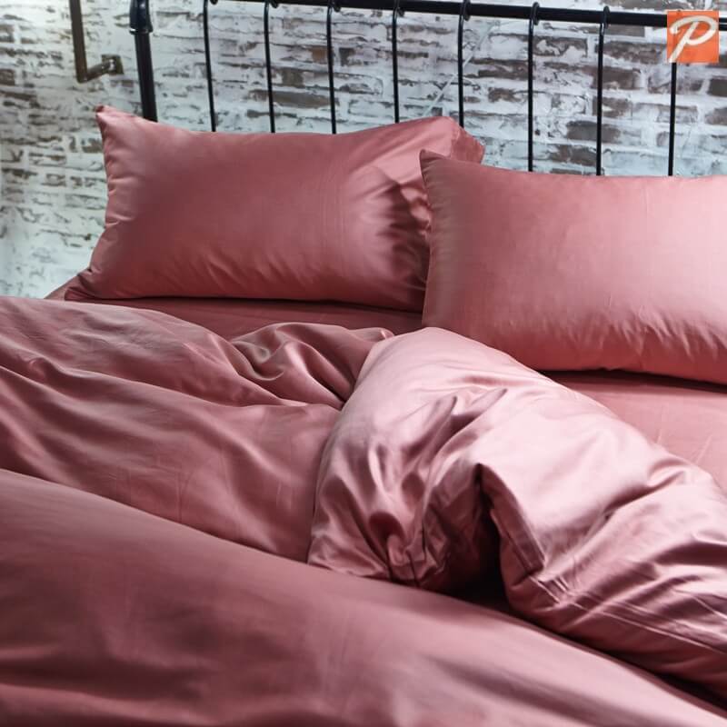 Tea Rose сатиновое постельное белье цвета пыльная роза фото 1