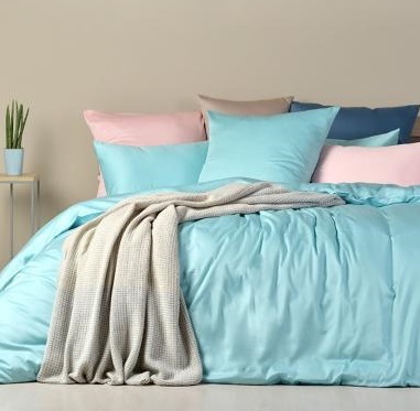 однотонное мятное постельное белье сатин фото 3