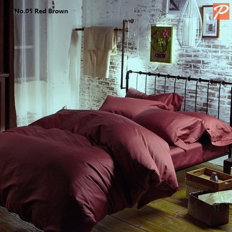 Bordo постельное белье из сатина бордового цвета