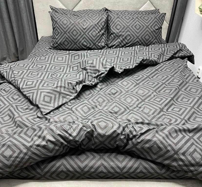 постільна білизна ромби на сірому