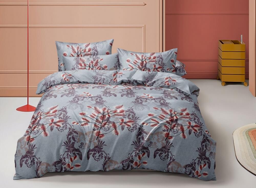 постільна білизна сатин з червоною абстракцією