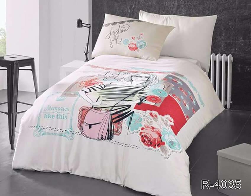 Дитяча постільна білизна Модниця - дівчина з сумкою