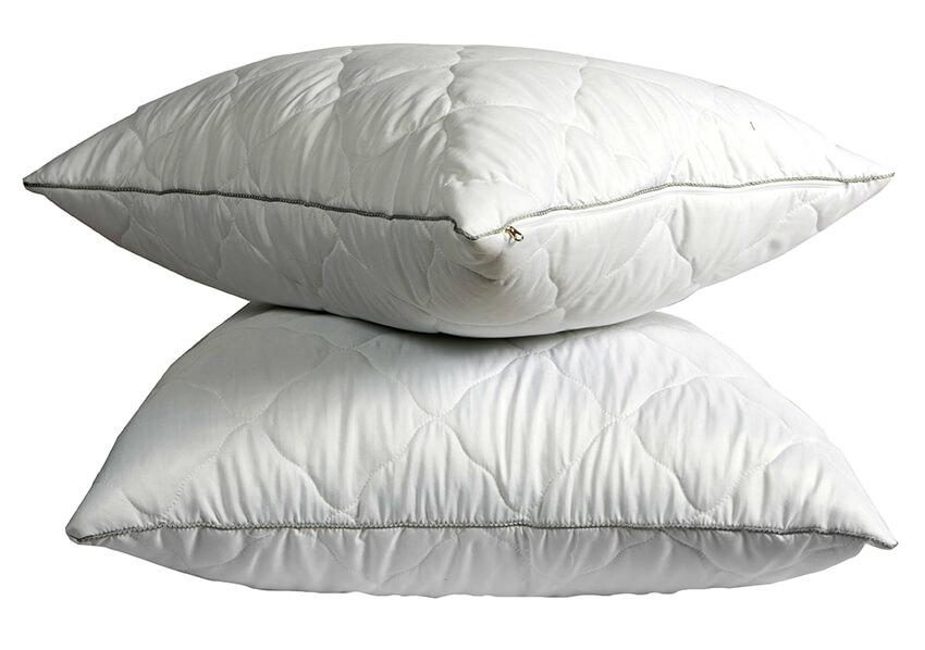 біла стьобана подушка зі з'ємним чохлом лебедячий пух фото 1