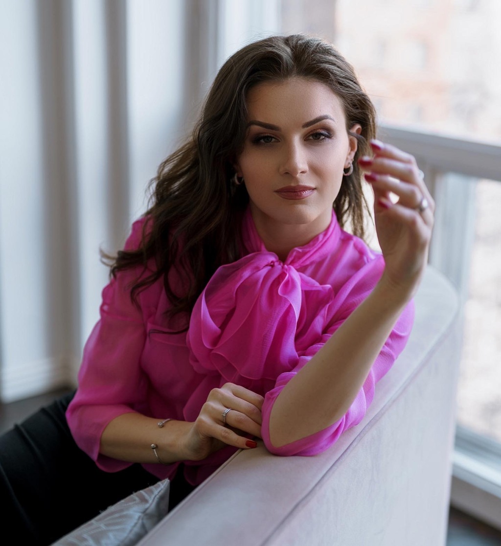 Блуза шифоновая фуксия