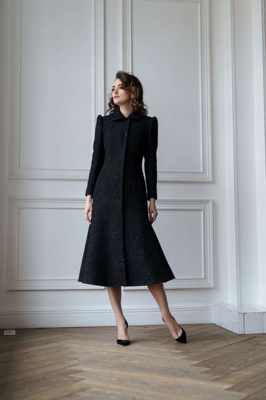 Пальто годе из твида