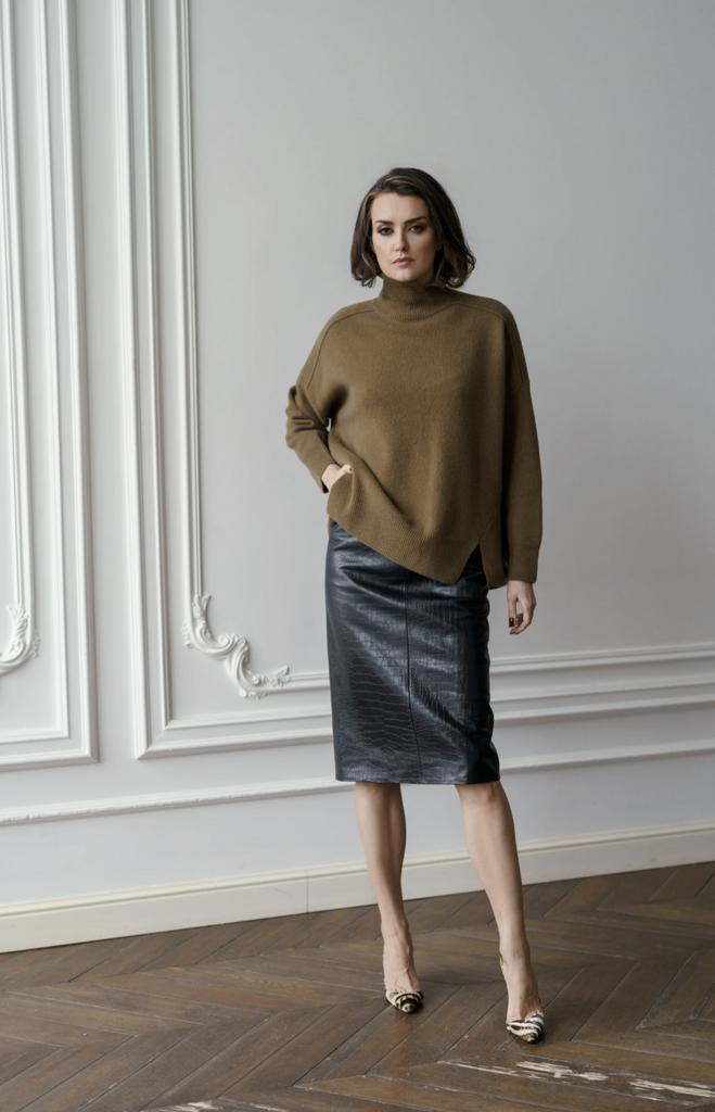 Арт джемпер горчичный