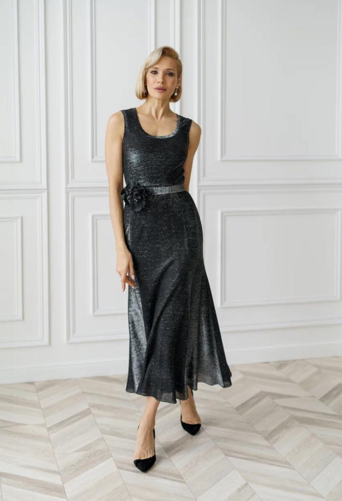 арт 111015 платье серое люрекс