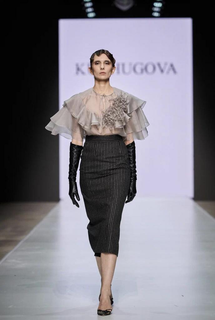 арт 111059 блуза органза дымчатый цвет