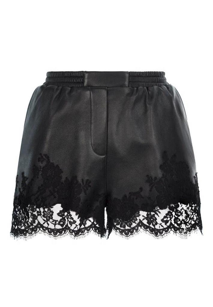 кожаные шорты с кружевом