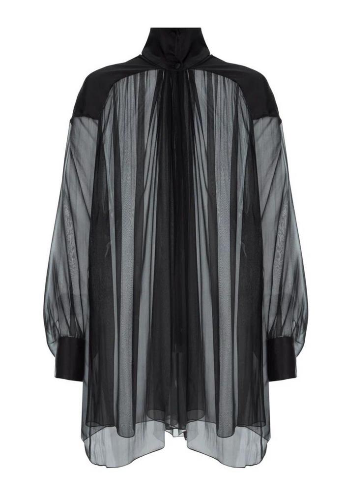 рубашка из черного шифона