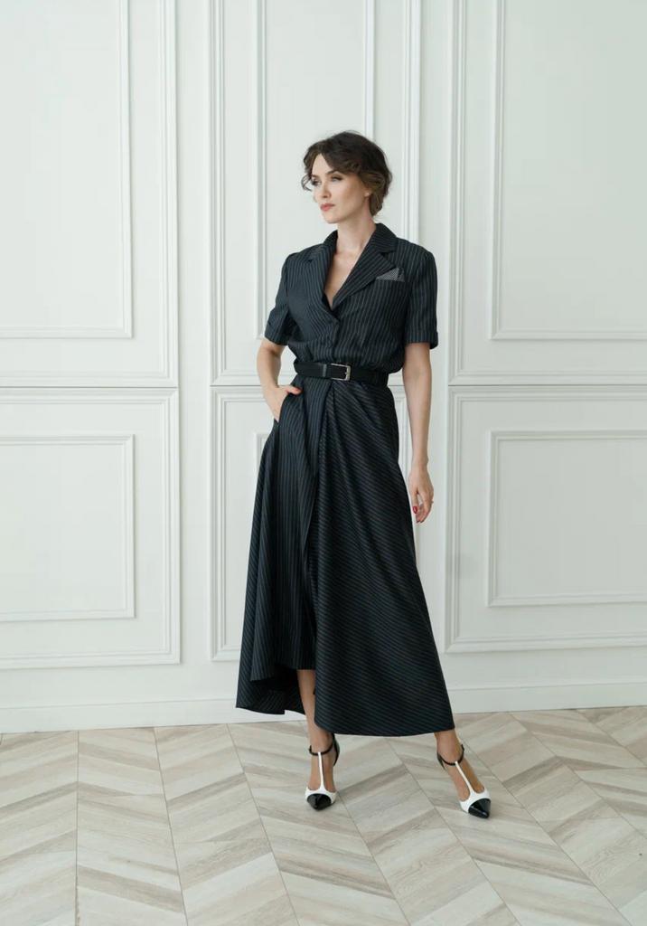 платье полоска из кашемира