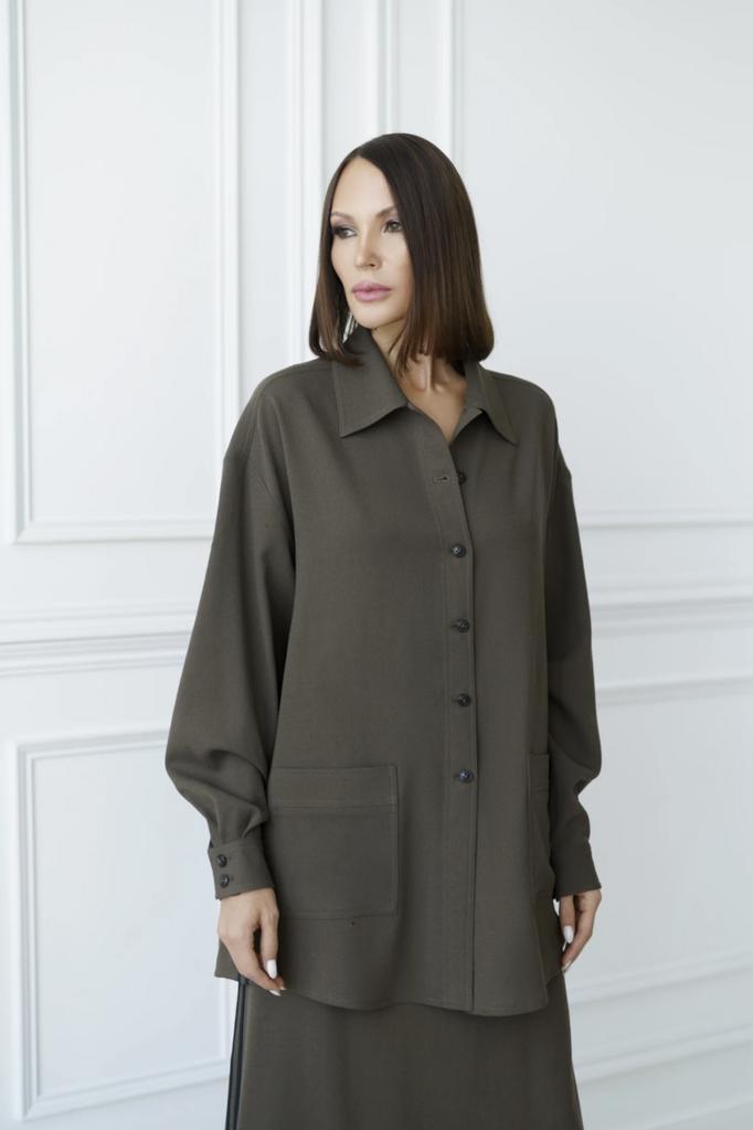 Рубашка цвета хаки