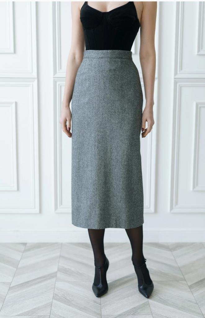 Юбка светло-серая карандаш