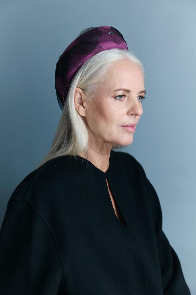 Watchful EYE Purple Tulle Headpiece