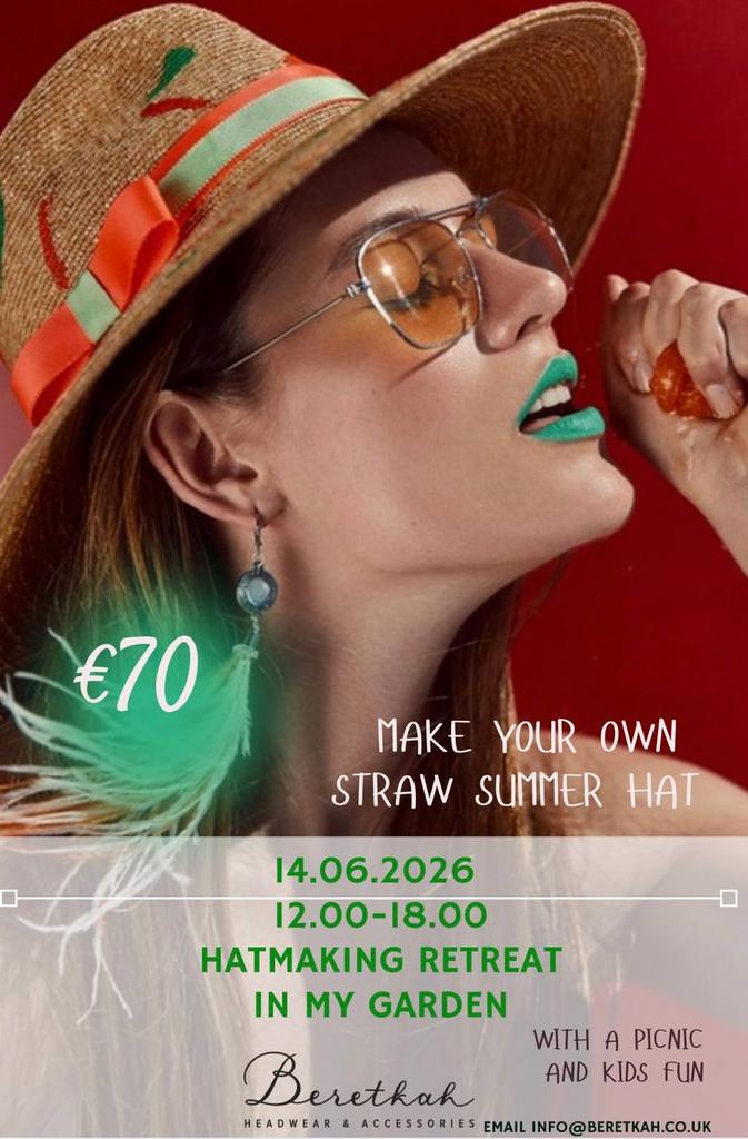 ☀️ STRAW HAT MAKING GARDEN RETREAT 14.06.2026 from 12.00 till 18.00 ☀️